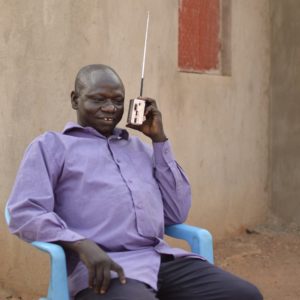 male listening to radio